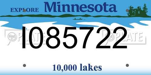 I085722 Minnesota License Plate