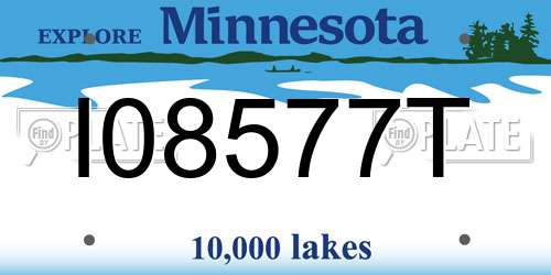 I08577T Minnesota License Plate