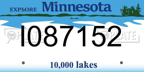 I087152 Minnesota License Plate