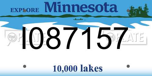 I087157 Minnesota License Plate