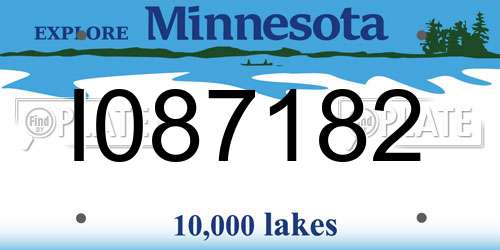 I087182 Minnesota License Plate