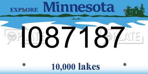 I087187 Minnesota License Plate