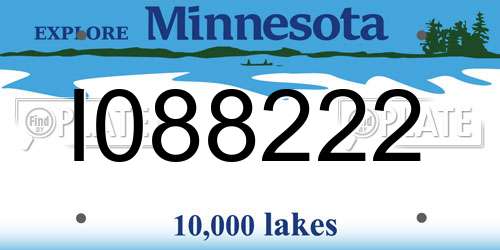 I088222 Minnesota License Plate