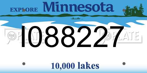 I088227 Minnesota License Plate