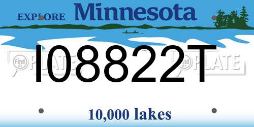 I08822T Minnesota License Plate