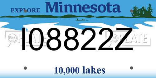 I08822Z Minnesota License Plate