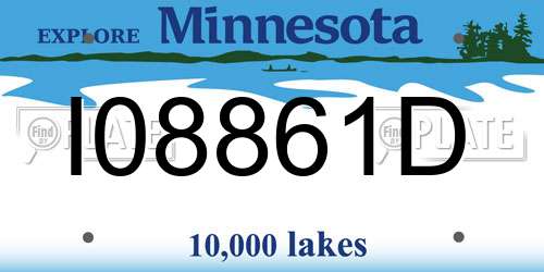 I08861D Minnesota License Plate