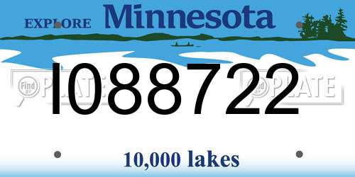 I088722 Minnesota License Plate