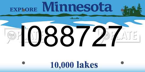 I088727 Minnesota License Plate