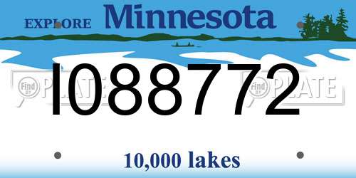 I088772 Minnesota License Plate