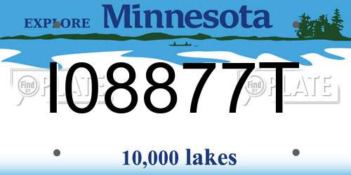 I08877T Minnesota License Plate