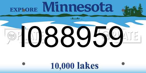 I088959 Minnesota License Plate