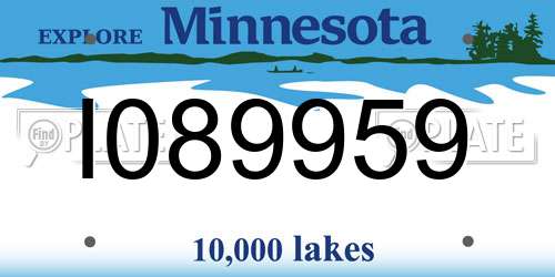 I089959 Minnesota License Plate