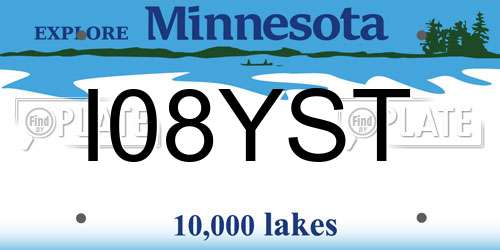 I08YST Minnesota License Plate