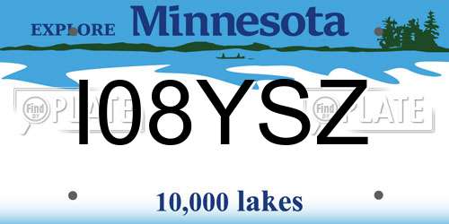 I08YSZ Minnesota License Plate