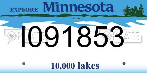 I091853 Minnesota License Plate
