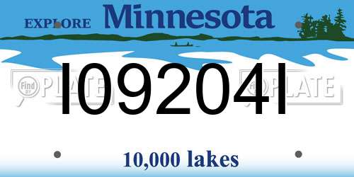 I09204I Minnesota License Plate
