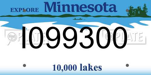 I099300 Minnesota License Plate
