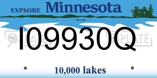 I09930Q Minnesota License Plate