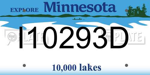 I10293D Minnesota License Plate
