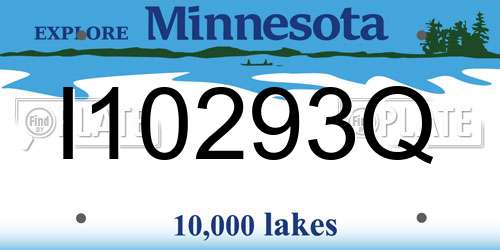 I10293Q Minnesota License Plate