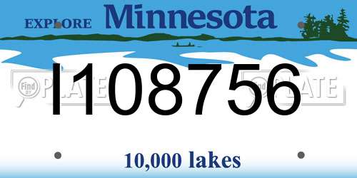 I108756 Minnesota License Plate