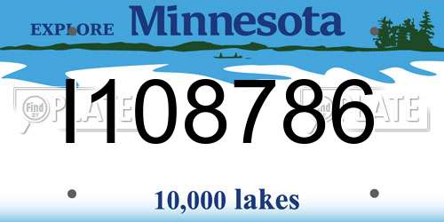 I108786 Minnesota License Plate