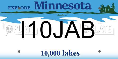 I10JAB Minnesota License Plate