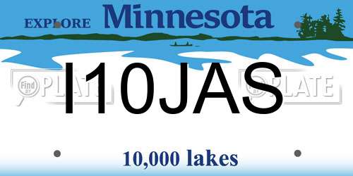 I10JAS Minnesota License Plate