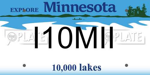 I10MII Minnesota License Plate