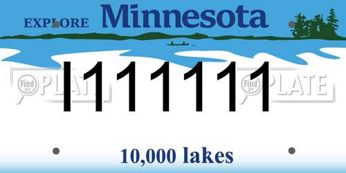 I111111 Minnesota License Plate