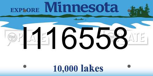 I116558 Minnesota License Plate
