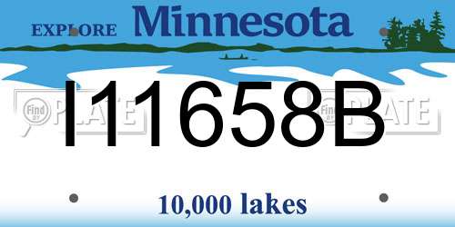 I11658B Minnesota License Plate