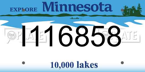 I116858 Minnesota License Plate