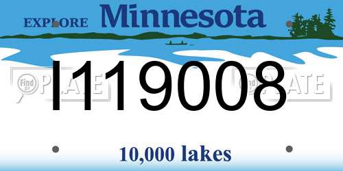 I119008 Minnesota License Plate