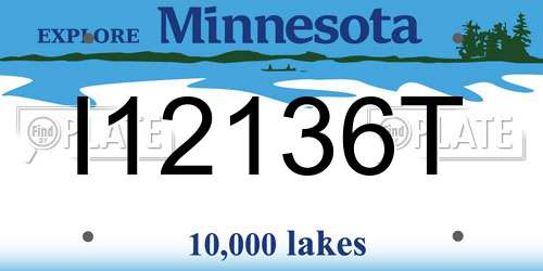 I12136T Minnesota License Plate
