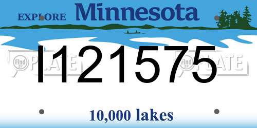 I121575 Minnesota License Plate