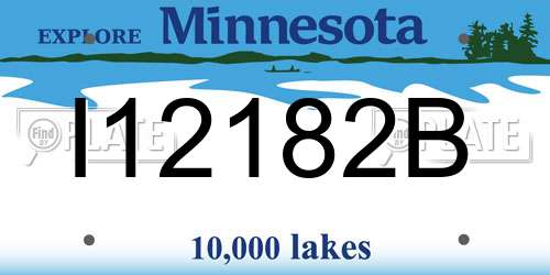 I12182B Minnesota License Plate