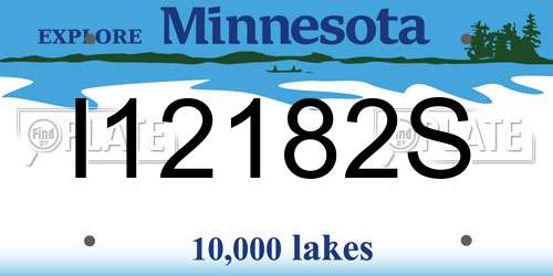 I12182S Minnesota License Plate