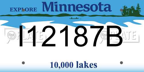 I12187B Minnesota License Plate
