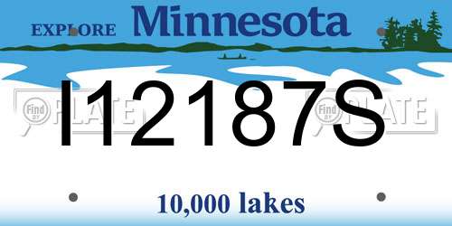 I12187S Minnesota License Plate