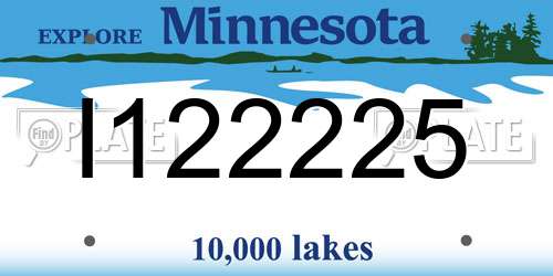 I122225 Minnesota License Plate