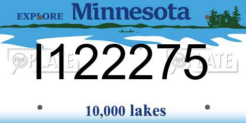 I122275 Minnesota License Plate