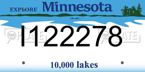 I122278 Minnesota License Plate
