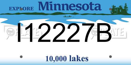 I12227B Minnesota License Plate