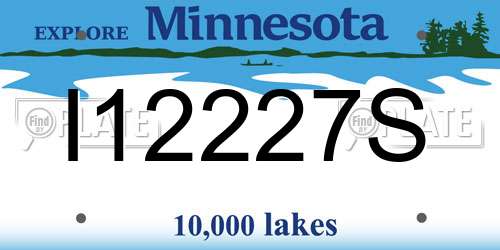 I12227S Minnesota License Plate
