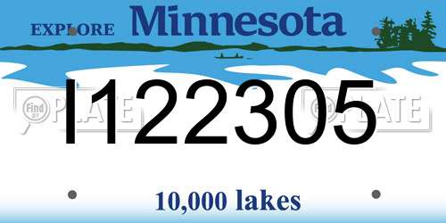 I122305 Minnesota License Plate