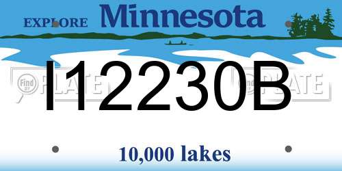 I12230B Minnesota License Plate