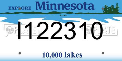 I122310 Minnesota License Plate