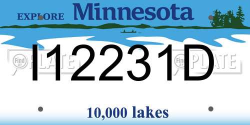 I12231D Minnesota License Plate